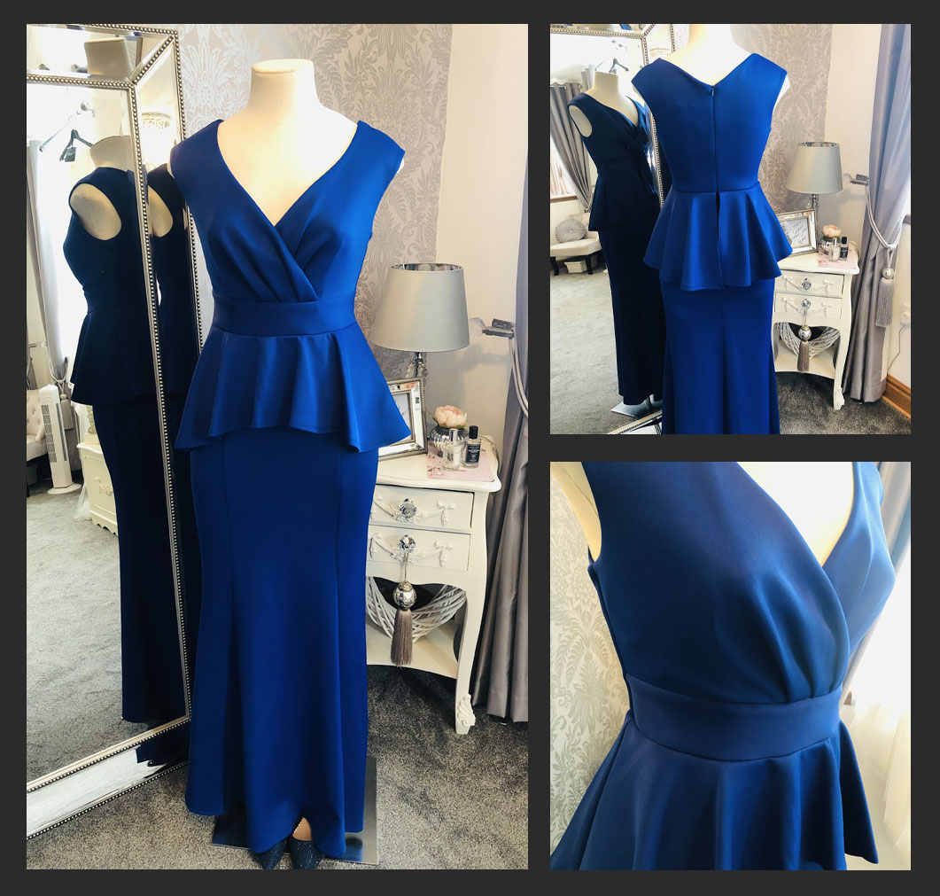 pink boutique cobalt blue dress